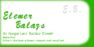elemer balazs business card
